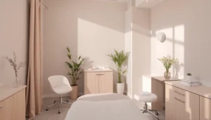 Experience Faltenbehandlung Zürich in a serene clinic environment adorned with calming decor.