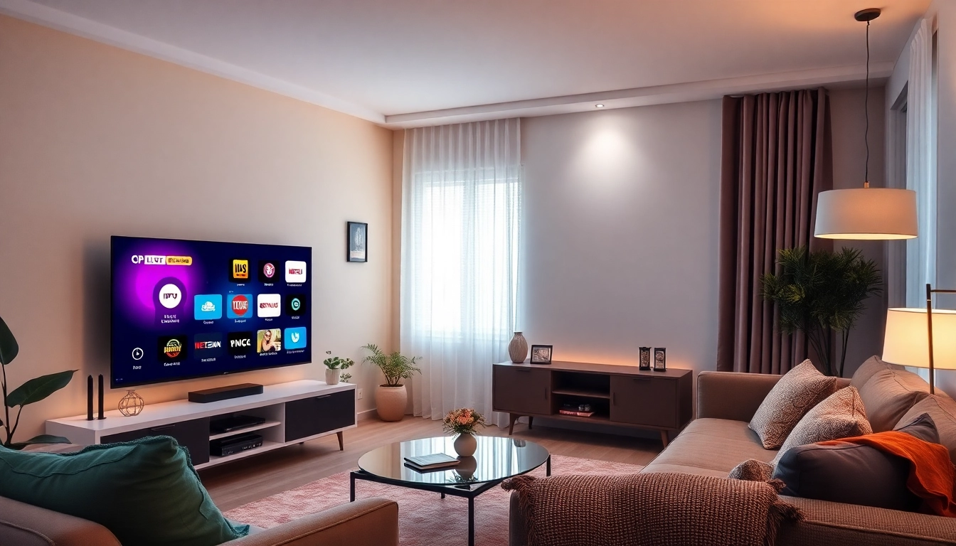 Experience vibrant IPTV channel variety with our abonnement iptv services in a cozy living room setting.