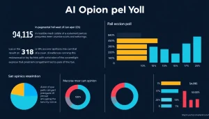 Visual representation of an AI Opinion poll highlighting public sentiment with engaging charts and data.