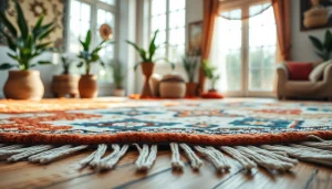 Experience the beauty of Moroccan Boucherouite Rugs showcasing vibrant designs and inviting textures in a cozy setting.