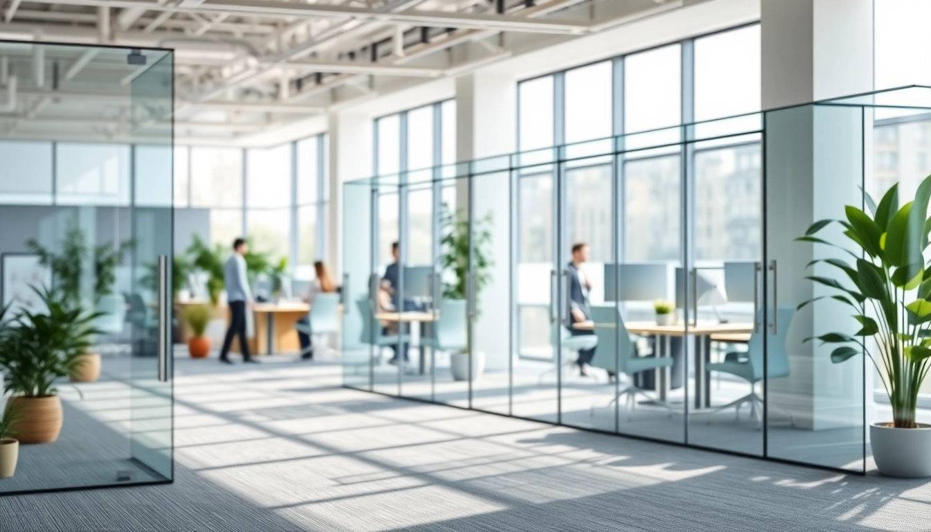 Installing movable glass partitions to create versatile office spaces fostering collaboration.