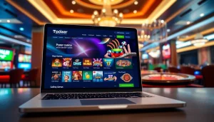 Engaging TPower casino gaming setup with vivid graphics and modern design elements.