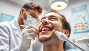 Ensure regular checkups with the dentist for optimal oral health illustrated by the caring dentist examining a patient.