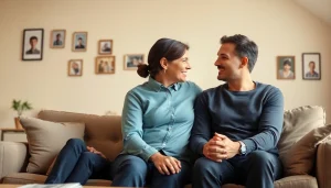 Couple practicing communication in relationships during an intimate moment at home.