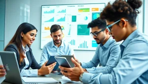 Utilizing ai prompts for competitive intelligence in a professional analysis setting with teams collaborating.