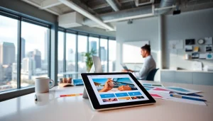 Transforming concepts into a stunning website design in a modern workspace.