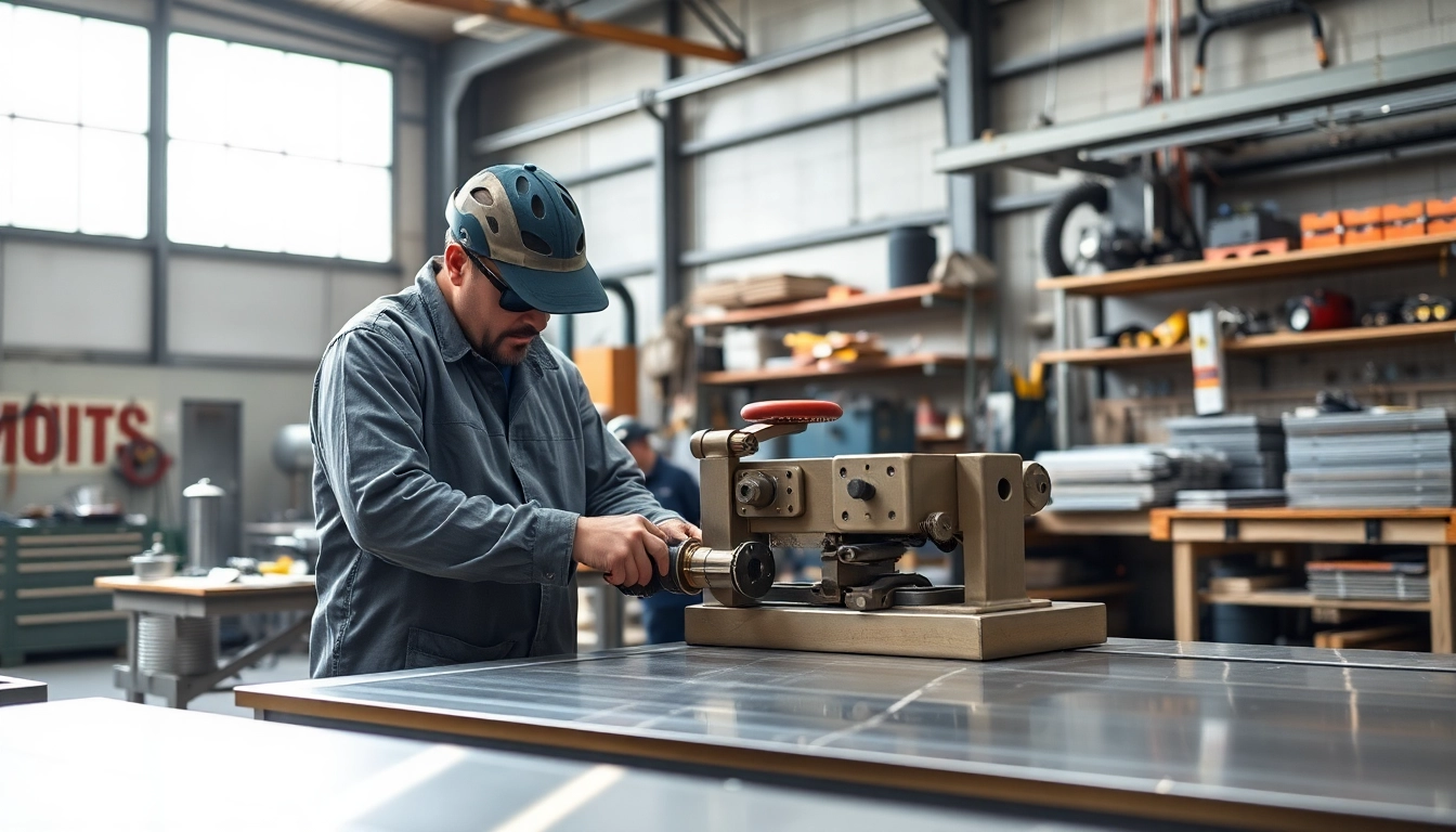 Steel fabricators near me at work in a professional workshop, showcasing metal processing.