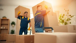 Movers calgary team efficiently lifting heavy furniture during a home relocation process.