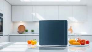Lava Pure zaawansowany system filtracji w eleganckiej kuchni, zapewniający świeżość i czystość.