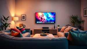 Enjoy seamless entertainment with an IPTV subscription showcased in a modern living room setting.