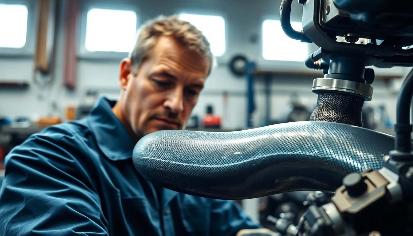 Illustration showing the charge pipe purpose with an automotive engineer inspecting its metallic features.